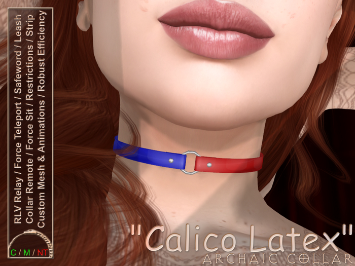 Second Life Marketplace Archaic Collar "Calico Latex"